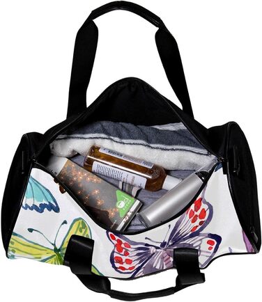 Спортивна сумка, маленька дорожня сумка, сумка для йоги, акварельний принт та метелики, фітнес-сумка для активного відпочинку, ручна поклажа