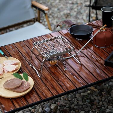 Портативний складаний гриль-стійка для гриля - , сріблястий, кріплення для варильної поверхні з нержавіючої сталі, підставка для пароварки, підходить для приготування чаю на плиті, пікніків, барбекю, кемпінгу тощо.