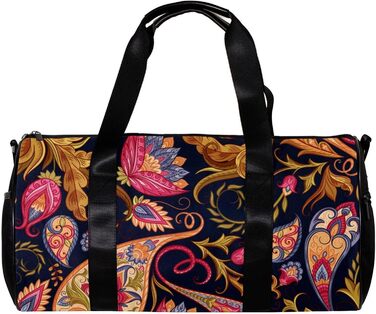 Спортивна сумка, маленька дорожня сумка, сумка для йоги, вінтажовий квітково-пейслі принт, сумка для фітнесу на відкритому повітрі, ручна поклажа