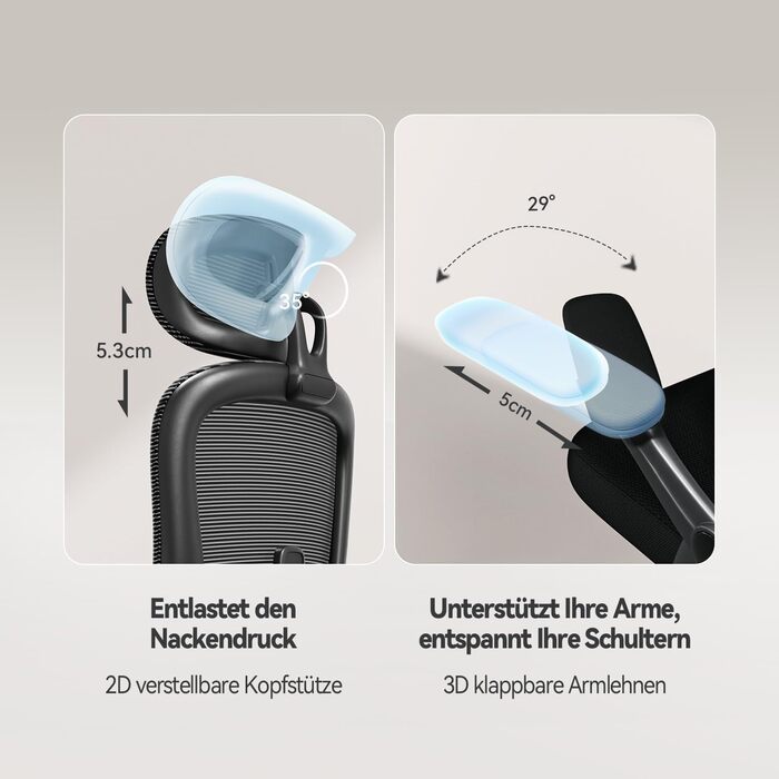 Ергономічне офісне крісло SIHOO M102C, обертове крісло з 3D-підлокітниками, висока спинка, поперекова підтримка (вгору та вниз), регулювання висоти та функція гойдання, чорне