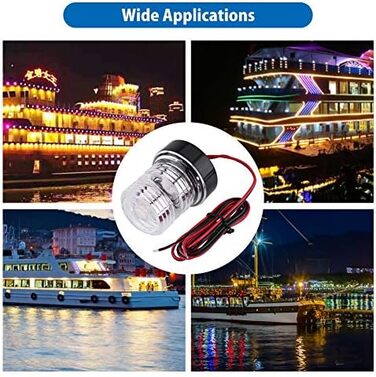 Морський якірний ліхтар Keenso, 12 В 360 білий світлодіодний якірний ліхтар водонепроникний човен Світлодіодний навігаційний ліхтар верхнє світло для всіх човнів до 12 м