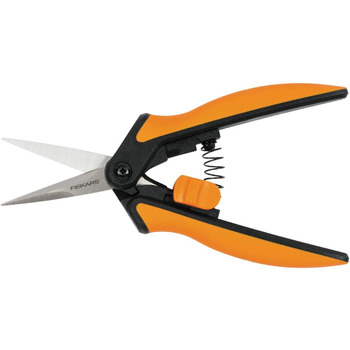 Садові ножиці Fiskars Microtip SP13, довжина 21,5 см, високоякісні сталеві леза/пластикова ручка, чорний/помаранчевий, суцільний, 1051600