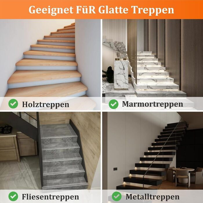 Прозорі сходинки, 15 шт. , 60 x 10 см, самоклеючі, водонепроникні, протиковзкі сходинки для дерев&39яних сходів, гвинтових сходів та підлоги