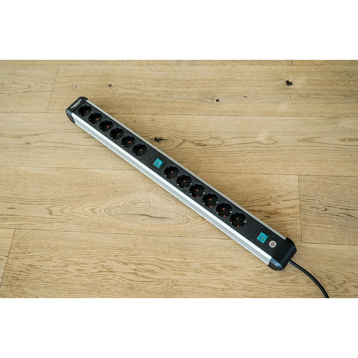 Розеткова планка Brennenstuhl Premium-Alu-Line 12-шляхова/розеткова планка з високоякісного алюмінію (розетка на декілька розеток