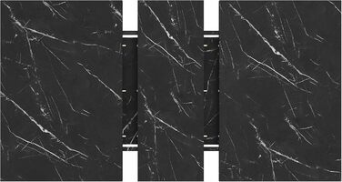 Розсувний обідній стіл з місцем для зберігання, ніжки столу для 4-6 осіб, обідній/кухонний стіл з характерним візерунком, дерев&39яний обідній стіл, розсувний, 110-140x80x75 см, чорний