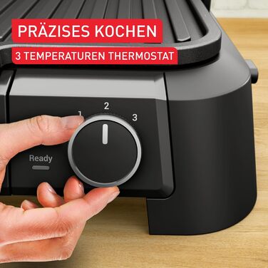 Електрогриль 3в1 Tefal SuperGrill контактний гриль, настільний гриль та BBQ, 2000 Вт, 3 рівні висоти, антипригарне покриття, для м'яса, овочів та сендвічів, до 6 порцій