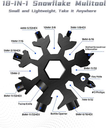 Молоток і сніжинка мультитул для чоловіків, кемпінг аксесуари виживання спорядження, подарунок для чоловіків тато чоловік, молоток