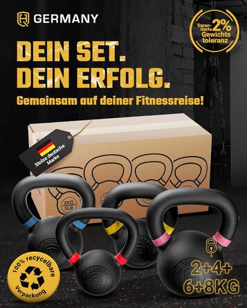 Гіря HQ Germany з порошковим покриттям (Powdercoat) 2-32 кг Стартовий набір (2468 кг)