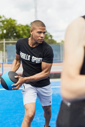 Медичний м&39яч GORILLA SPORTS - одинарний/комплект, обважнювачі 1 кг, 2 кг, 3 кг, 4 кг, 5 кг, 6 кг, 7 кг, 8 кг, 9 кг, 10 кг, з чіпкою поверхнею, виготовлені з гуми, вибір кольорів - слем-м&39яч, вага-м&39яч, тренувальний м&39яч, слем-м&39яч 2 кг - чорно-