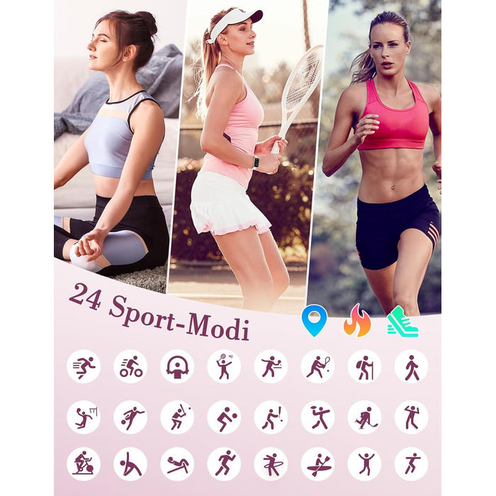 Жіночий смарт-годинник для фітнесу, тонкий фітнес-трекер, крокомір, з монітором серцевого ритму, вимірюванням SpO2, моніторингом сну, маленьким водонепроникним IP68 смарт-годинником, спортивним годинником для Android iOS, телефону Polarsterngold