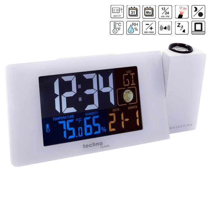 Годинник проекційний Technoline WT537 White (WT537)