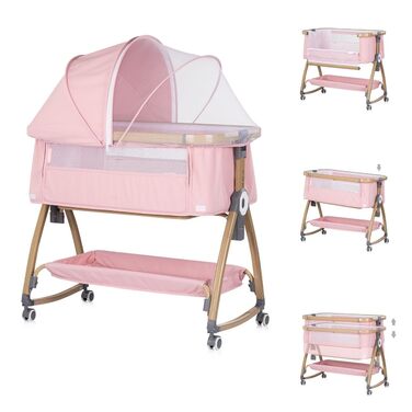 Дитяче ліжечко Chipolino Charisma, матрац, регульована висота, колеса, відділення для зберігання, ремінь, рожевий