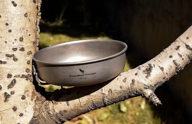 Безмежна подорож Титанова сковорода зі складною ручкою Відкрита кемпінгова сковорода Посуд Титанова сковорода Ti15170B