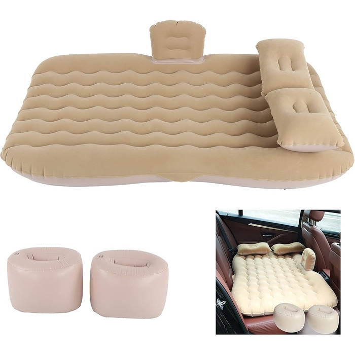 Надувний матрац для автомобіля, Надувний матрац, Надувне ліжко для заднього сидіння автомобіля, Автомобільний надувний матрац, Зручне ліжко для подорожей, Надувний матрац з подушкою-топ, Матрац, Надувне ліжко для кемпінгу та подорожей на свіжому повітрі