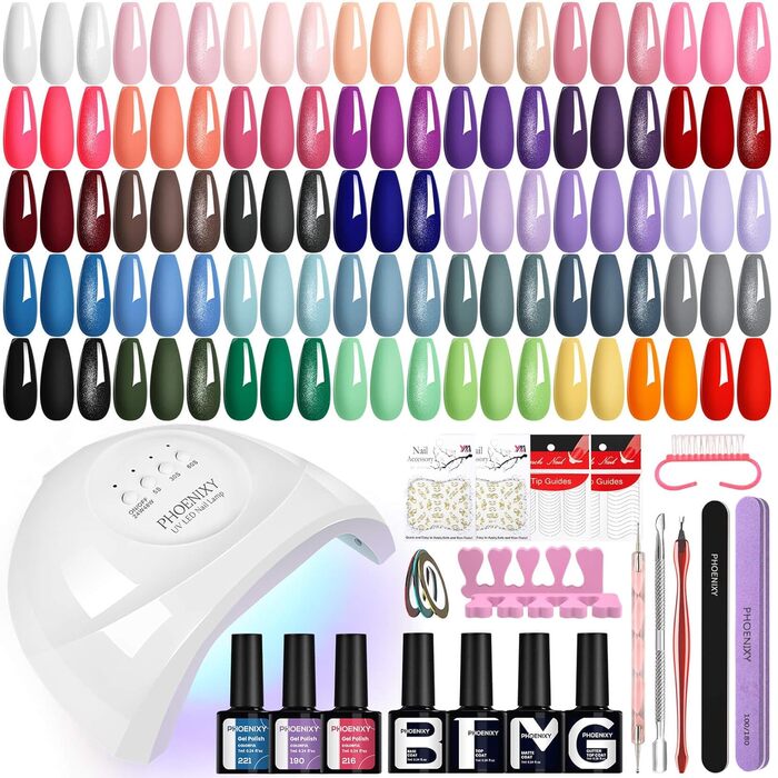Набір гель-лаків Phoenixy з лампою 48W (36+4 шт.)