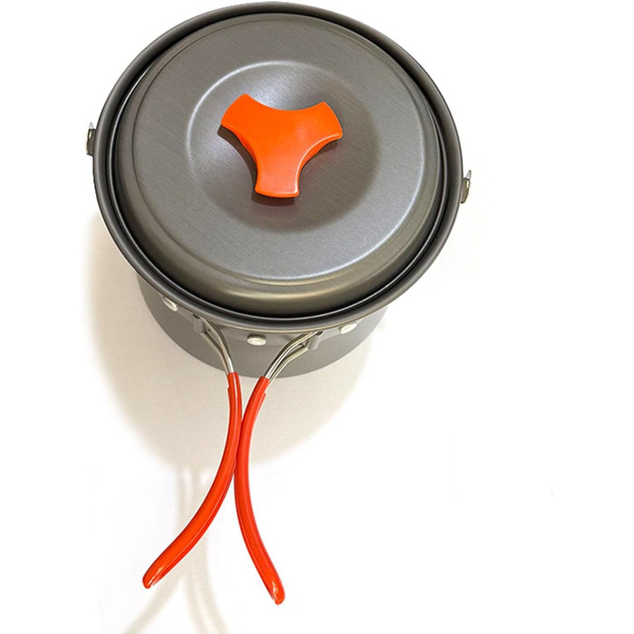 Посуд для кемпінгу об&39ємом 1,4 л, з твердого алюмінієвого сплаву, для приготування їжі на відкритому повітрі, підходить для походів, подорожей з рюкзаком, набір для приготування їжі на кемпінгу, термостійкий, з алюмінієвого сплаву, для