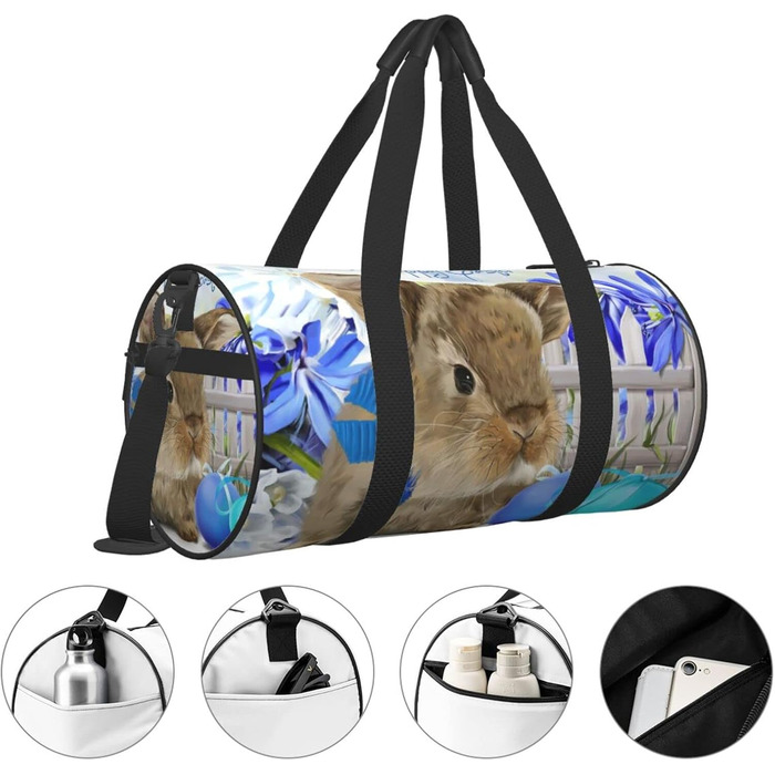 Дорожня сумка-мішок з милим кроликом та великодніми яйцями, спортивна сумка для чоловіків та жінок