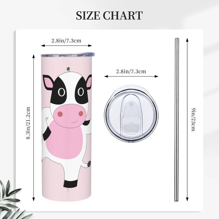 Кухоль з прямою трубочкою, 590 мл, принт з мультяшним календарем, дорожній кухоль, підходить для кемпінгу, офісу та дому