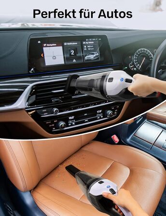 Ручний пилосос, потужний, портативний, легкий, бездротовий ручний пилосос з тривалістю роботи 25-30 хвилин, акумуляторною батареєю