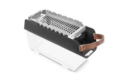 Портативний кемпінговий гриль Fumo M червоного кольору Компактний та розбірний вугільний гриль Легко транспортувати Міцний та практичний для приготування їжі на свіжому повітрі 48x17x11 см (білий)