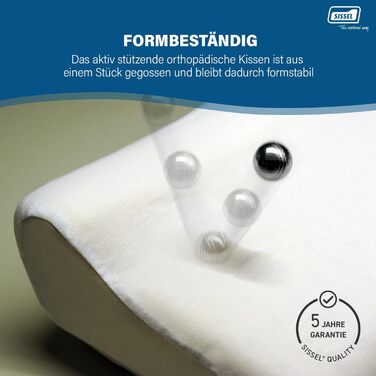 Класична ортопедична подушка для шиї з велюровим чохлом, розмір L (47 x 33 x 14 см)