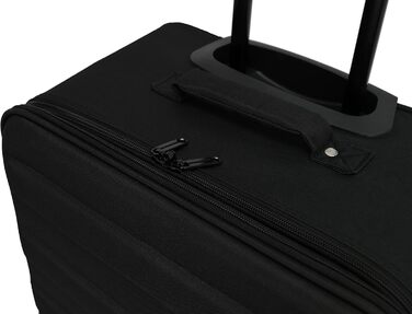 Дорожня валіза-візок SIGN Fabric Suitcase (набір ручної поклажі середньої та великої розмірів) компенсатор 5 см (чорний, ручна поклажа (60 см)) Ручна поклажа (60 см) Чорний