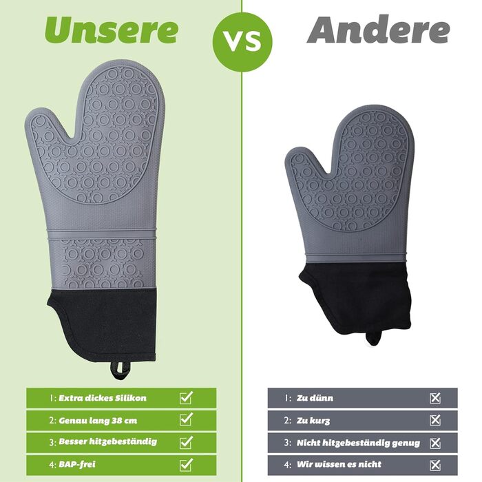 Силіконовий набір рукавиць для духовки Рукавички для духовки Термостійка рукавичка для духовки Рукавички для випічки Дуже довгі пр