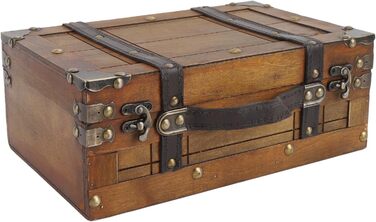 Дерев&39яний футляр для зберігання сумки Taidda у вінтажному стилі, багатофункціональна портативна валіза з потертим виглядом, органайзер для одягу, іграшок, фотореквізиту з сільським дизайном (малий) повсякденний