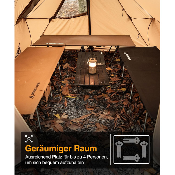 Намет OneTigris ASH Canopy, 2-4 особи, водонепроникний 3000 мм, вітрозахисний, великий теплий кемпінговий намет, зимовий намет, намет-гамак, намет для вулиці в автомобілі, малий розмір у упаковці