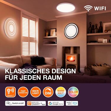 Світлодіодна панель Osram SMART Orbis 400мм, Білий, RGBTW, WiFi, Backlite, Ultraslim
