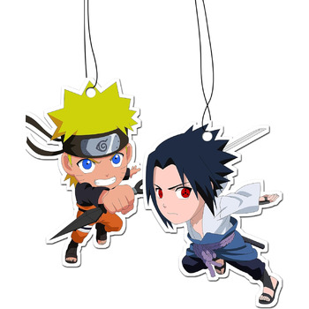 Ароматизатор для автомобіля 2в1 Дерево / Освіжувач повітря, автомобільний освіжувач повітря Аніме Наруто і Саске (Чорний Лід)