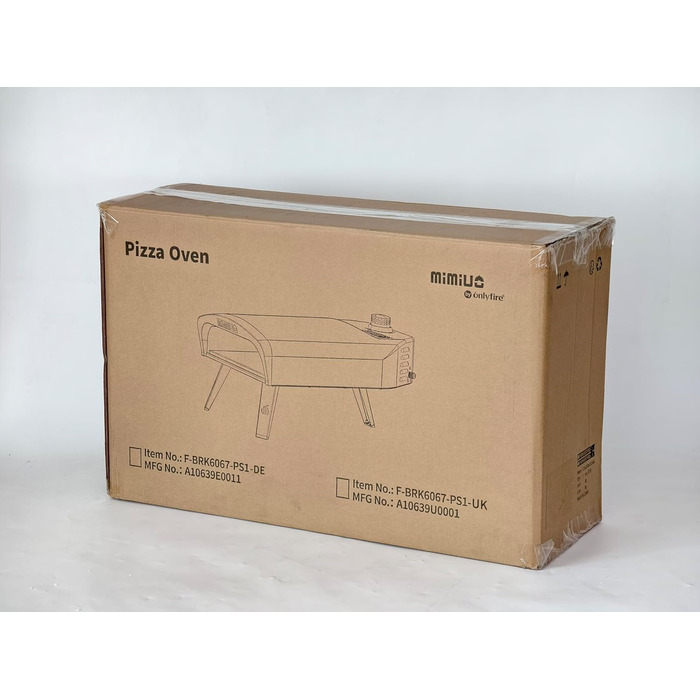 Газова піч для піци Mimiuo з каменем для піци та лопатою для піци, мобільна піч для піци, портативна піч для піци для патіо та балкона, піч для піци для саду, на відкритому повітрі, газова піч для піци, чорна