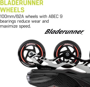 Роликові ковзани Bladerunner Women by Rollerblade Formula 100 Чоловіки Фітнес для дорослих Чорно-червоні роликові ковзани 11 чорні