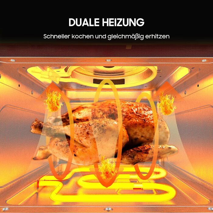 Фритюрниця Iceagle 6.7 л Airfryer XXL - фритюрниця 2200 Вт з подвійним нагріванням, фритюрниця з 8 програмами, оглядове вікно, світлодіодний сенсорний екран, книга рецептів, чорна 6.7 л