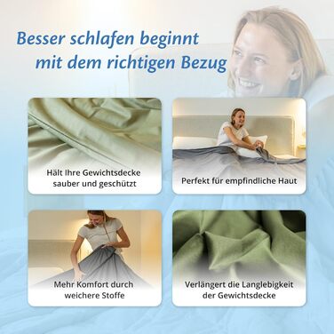 Підковдра Ella для обтяженої ковдри 135x200 см Виготовлена зі 100 бавовни - Підходить для обтяжених ковдр вагою 7 кг та 9 кг Темно-синя 135x200 см