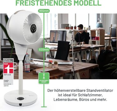 Настільний вентилятор MEACO MeacoFan 1056P - потужний, енергоефективний, енергозберігаючий, тихий, охолоджуючий вентилятор для спа