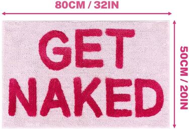 Килимок для ванної Get Naked 50x80 см, нековзний килимок для ванної Get Naked, що миється, м&39який та зручний абсорбуючий килимок для ванної кімнати, рожевий 50 x 80 см
