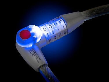 Велозамок Burg-Wchter спіральний з кодовим замком та підсвічуванням, модель 230 180 L з тримачем, захист від крадіжки, довжина 180 см, діаметр 12 мм, асортимент кольорів, довжина тримача 65 см