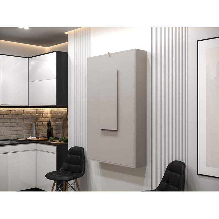 Настінний стіл Mirjan24 Albi, настінний розкладний стіл з 2 полицями, V-подібний стіл, обідній стіл, ідеально підходить для їдальні, кухні, розкладний стіл, барний стіл (Кашемір)