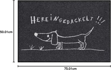 Килимок для входу Efia Salonloewe, що миється, &quotDackled In&quot, 50x75 см, Собаки, кумедний, ласкаво просимо