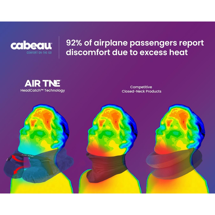 Надувна подушка для шиї Cabeau Air TNE Evolution, легка, надувний сердечник, індивідуальна посадка, регульована застібка, з компактним футляром для комфорту в дорозі, королівсько-синій