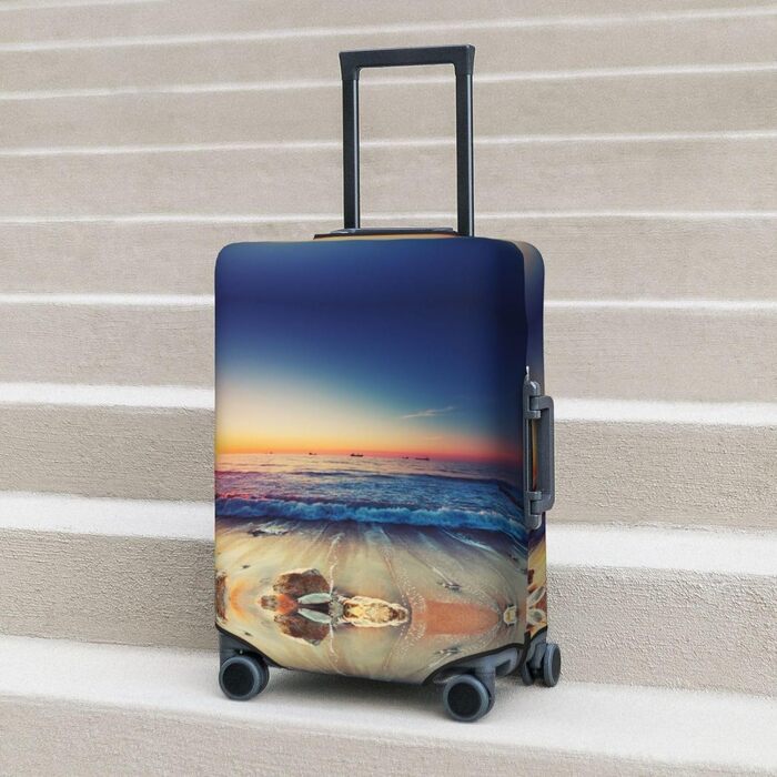 Чохол для валізи з морським принтом BAFAFA, еластичний захист від подряпин та пилу, чорний, розмір 90