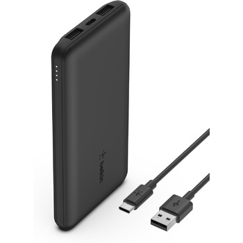 МАг, портативний зарядний пристрій USB-C з 1 портами USB-C і 2 USB-A, акумуляторна батарея для заряджання потужністю до 15 Вт, зовнішні акумулятори мобільних телефонів для iPhone, Galaxy, Pixel, AirPods, iPad тощо - чорний, 10000