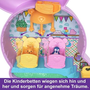 Ігровий набір 2-в-1 з розплідником для тварин, 2 ляльками, 7 тваринами та аксесуарами, включаючи м'яку сумку та скриньку, ідеально