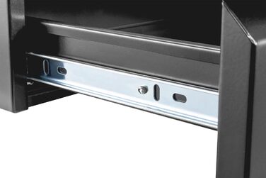 Шухляда під столом - Висувна - Плавний хід - Глибина 48 см - Вантажопідйомність 5 кг - Для монтажу під столами, робочими столами або стільницями - Чорна