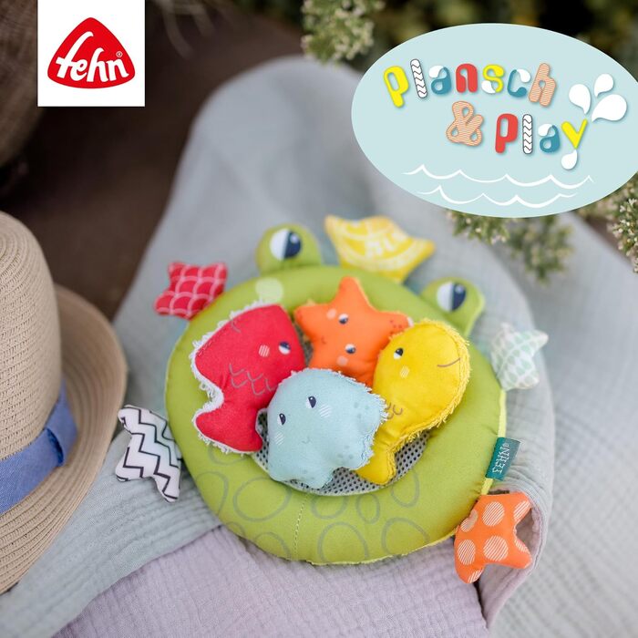 Іграшка для ванни Fehn Жабка з сачком для купання. Плаваюча іграшка для веселої гри у ванні, для немовлят та малюків від 0 місяців.