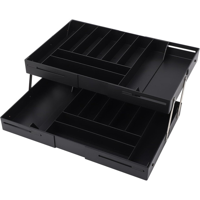 Багаторівневий розширюваний органайзер для столу Naroote, розширюваний органайзер для столу з міцного пластику, багатофункціональний для кухні (ЧОРНИЙ) чорний