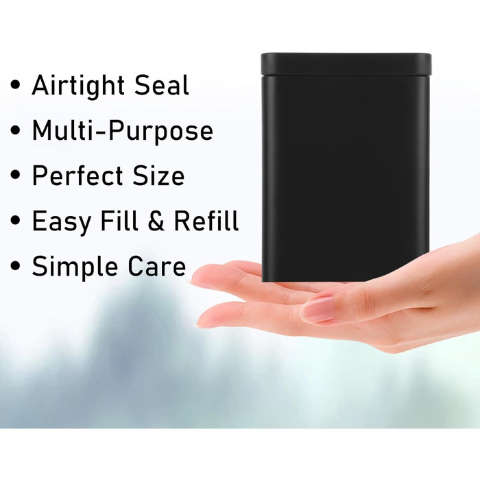 Чайні банки SHUESS, 15 шт. , для розсипного чаю, 100-250 г квадратна металева чайна банка, сірого кольору, 8x8x11 см, герметична та штабельована для зберігання розсипного чаю, кави та спецій елегантні банки для зберігання, матовий дизайн