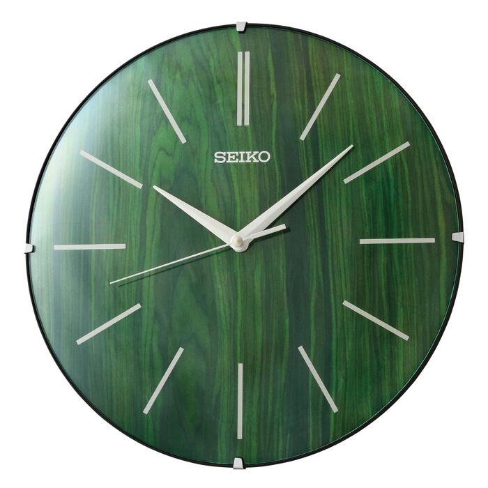 Настінний годинник Seiko, зелений, дерево