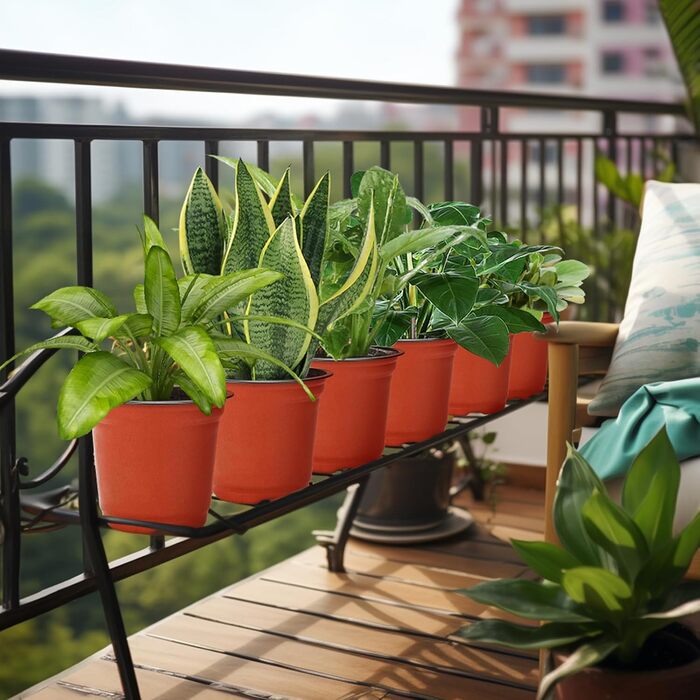 Горщики для розсади KINGLAKE 15 см, Горщики для розсади, 100 шт. , Маленькі пластикові горщики для розсади, Горщики для розсади рослин, Пластикові квіткові горщики, Горщики для пересадки, Цегляно-червоні 15 см